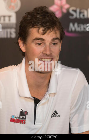 London, UK. 7 December 2014. Pictured: Jamie Murray. Press conference led by Billie Jean King and Sir Elton John ahead of the tennis matches of the 22nd Mylan World Team Tennis Smash Hits at the Royal Albert Hall, London. Event participants include Andy Roddick, Tim Henman, Kim Clijsters, Sabine Lisicki, John McEnroe, Jamie Murray, Heather Watson and Martina Hingis. The event raises money for the Elton John Aids Foundation (EJAF). The event takes place during Statoil Masters Tennis. Credit:  Nick Savage/Alamy Live News Stock Photo