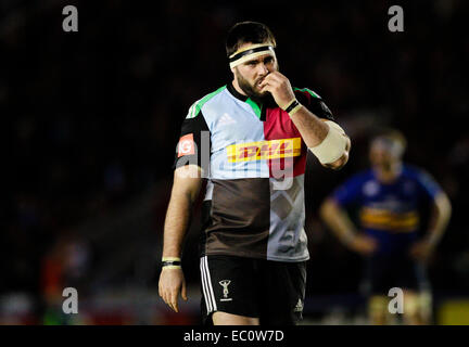 London, UK. 07th Dec, 2014. European Rugby Champions Cup. Harlequins versus Leinster. Harlequins tighthead prop Will Collier Credit:  Action Plus Sports/Alamy Live News Stock Photo