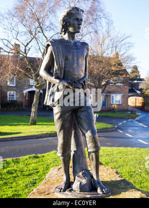 Statue of famous Mariner Captain James Cook as a young man at Great Ayton North Yorkshire where he went to school Stock Photo