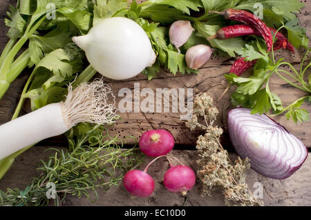 set of autumn flavors, for seasoning the soup Stock Photo