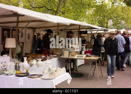 Flea market at Strasse des 17 Juni is one of Berlin's most famous antique markets. Stock Photo