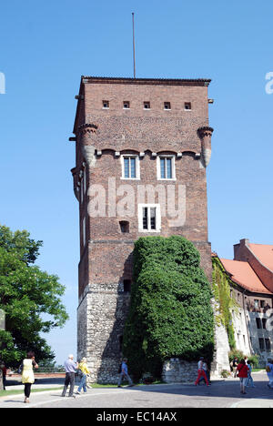 Watch tower on Wawel Hill of Krakow in Poland. Stock Photo
