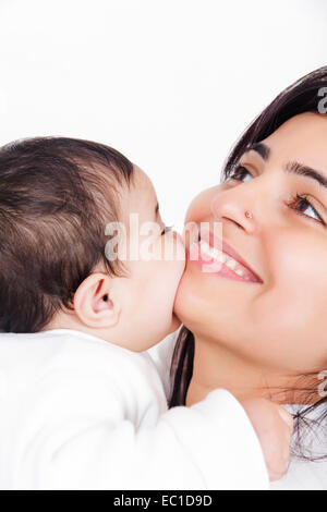 Indian Mother Caring his Baby Stock Photo