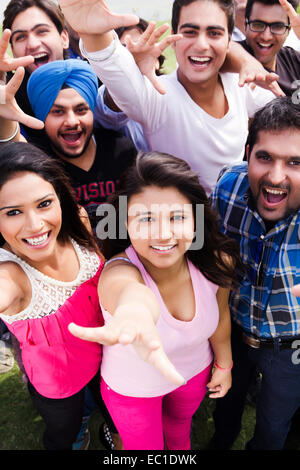 indian group crowds park enjoy Stock Photo