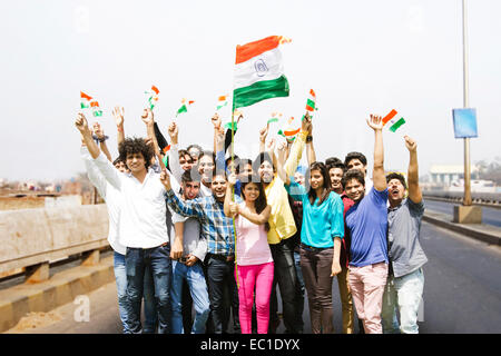 indian friends group Crowds  Rally Stock Photo