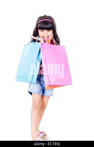 indian Beautiful Child  Shopping Stock Photo