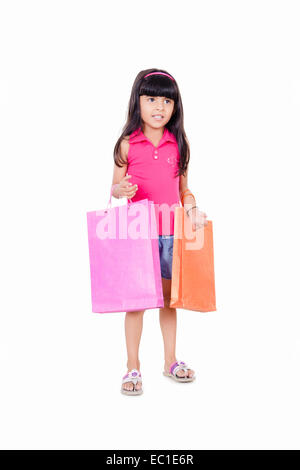 indian Beautiful Child  Shopping Stock Photo