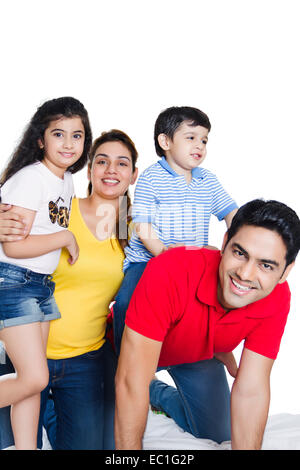 indian Parents with children fun Stock Photo