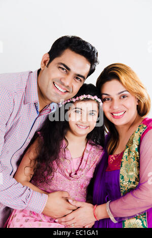 indian Parents with child fun Stock Photo