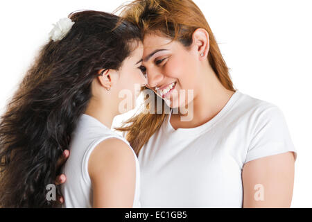 indian mother with child fun Stock Photo