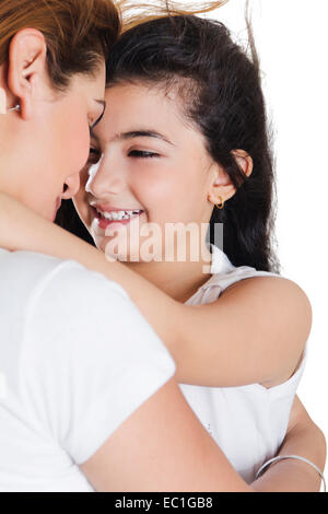 indian mother with child fun Stock Photo