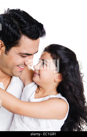 indian father with child fun Stock Photo
