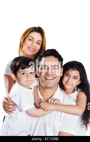 indian Parents with  children fun Stock Photo