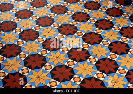 Dickens - Gad’s Hill Place (Gadshill) conservatory tiled floor. English novelist Charles Dickens lived here at Higham above Stock Photo