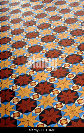 Dickens - Gad’s Hill Place (Gadshill) conservatory tiled floor. English novelist Charles Dickens lived here at Higham above Stock Photo