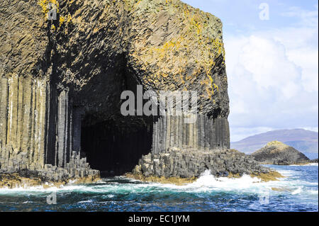 Fingal's Cave, Staffa, off the West coast of  Mull, Inner Hebrides. Prominent since a visit by Sir Joseph Banks,  late 18th