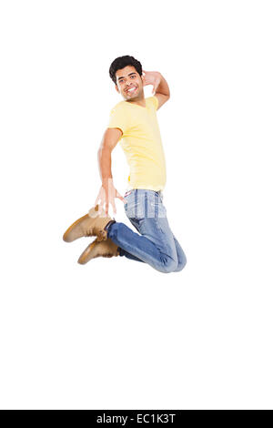 1 indian boy jump Mischief Stock Photo