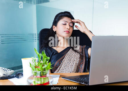 indian Business Woman Stress Stock Photo
