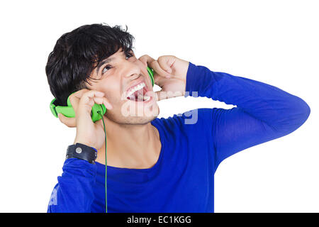 indian boy Singing Music Stock Photo