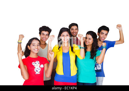 indian College Friends Students cheer Stock Photo