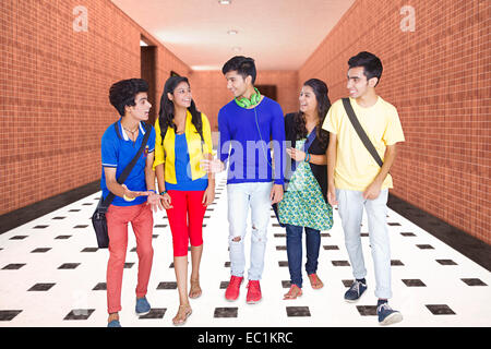 indian College Friends Students Stock Photo