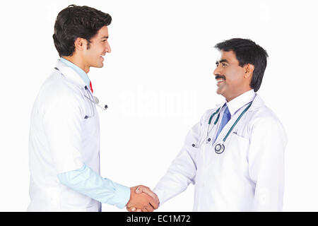 two indian Doctor Shaking Hand Stock Photo