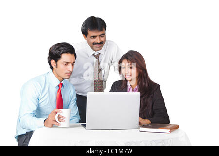 three indian Business man working Stock Photo