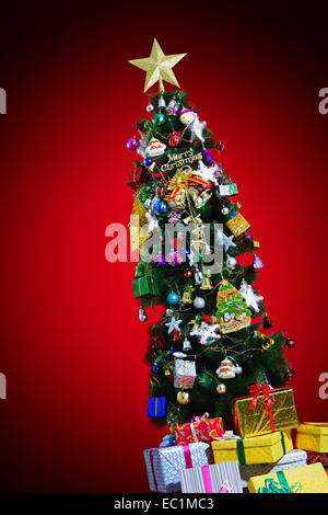 Christmas Festival Tree with gift Nobody Stock Photo