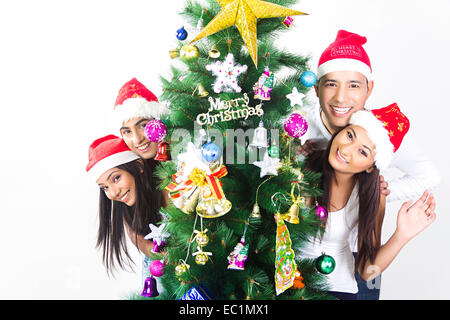 indian friends Christmas Festival enjoy Stock Photo