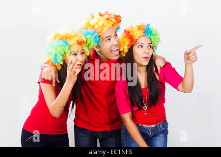 indian friends Toupee Wig Stock Photo