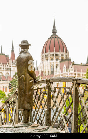 Imre Nagy Statue in Budapest Stock Photo