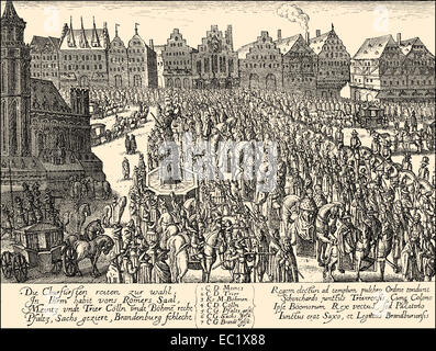 1619, The coronation of Ferdinand II, 1578 - 1637, Holy Roman Emperor, Stock Photo