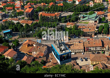 Funicular, Monte Titano, San Marino, Republic of San Marino, Italy, Europe Stock Photo