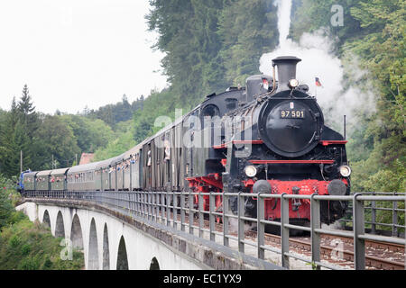 Wieslauftalbahn railway, Rudersberg, Swabian Forest, Baden Württemberg, Germany Stock Photo