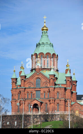 Uspenski Cathedral, Finnish Orthodox Church, 1868 brick building, Helsinki, Finland Stock Photo