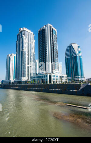 Modern business towers downtown,Grozny, Chechnya, Caucasus, Russia Stock Photo