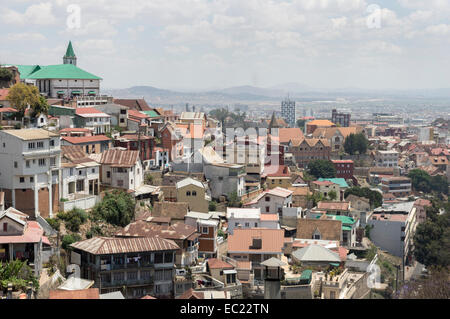 A view over buildings in Antananarivo Madagascar Stock Photo