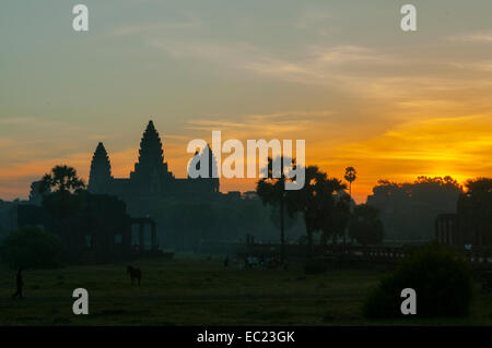 Sunrise at Angkor Wat, Siem Reap, Cambodia Stock Photo