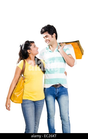 indian couple shopping Stock Photo