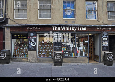 The Whisky Trail shop, Edinburgh, Scotland Stock Photo