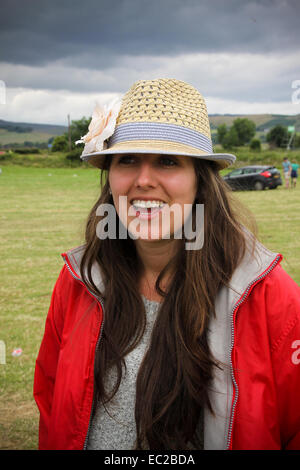 25 year old girl at music festival Stock Photo