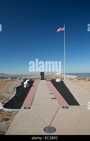 Syracuse, Utah - The U.S. Army Ranger and Air Force Memorial at the site of a helicopter crash on Antelope Island. Stock Photo
