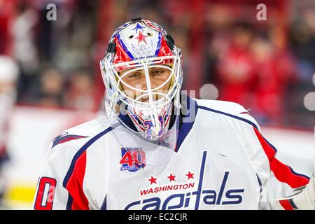 Raleigh, North Carolina, USA. 4th Dec, 2014. Washington Capitals goalie Braden Holtby (70) during the NHL game between the Washington Capitals and the Carolina Hurricanes at the PNC Arena. The Washington Capitals defeated the Carolina Hurricanes 2-1. © Andy Martin Jr./ZUMA Wire/Alamy Live News Stock Photo