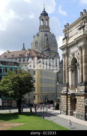 View of the Church of Our Lady in Dresden. Stock Photo