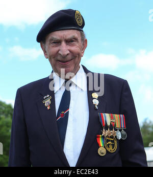 The 70th Anniversary of the Normandy Landings, atmosphere at Pegasus Bridge  Featuring: D-Day Veteran Where: Caen, United Kingdom When: 05 Jun 2014 Stock Photo