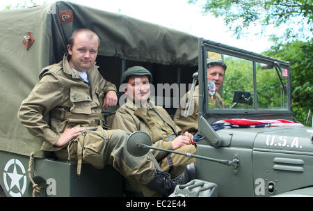 The 70th Anniversary of the Normandy Landings, atmosphere at Pegasus Bridge  Featuring: Atmosphere Where: Caen, United Kingdom When: 05 Jun 2014 Stock Photo