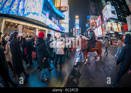 NYPD Mounted officers in Times Square, New York City, USA Stock Photo ...