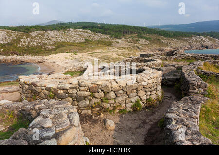 Castro de Baroña, Porto Do Son, La Coruña, Galicia, Spain. Stock Photo