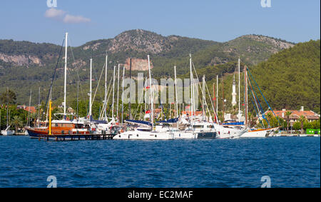 Gocek Marina in Aegean coast of Turkey Stock Photo