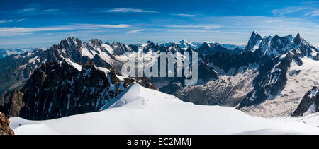 View of French Alpes from Aguille Du Midi, France Stock Photo